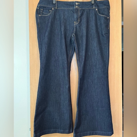 Lands End Mid Rise Wide Leg Dark Wash Jeans - Picture 8 of 10